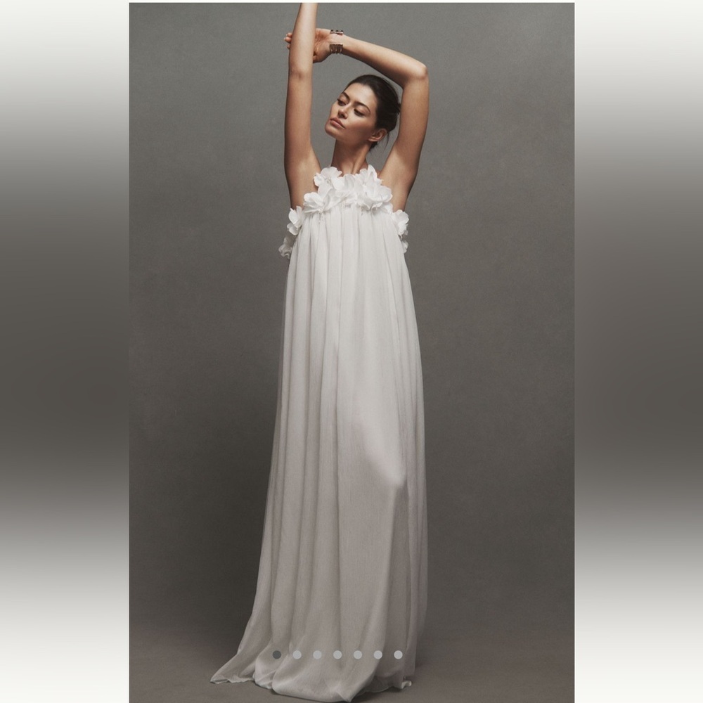PatBO Maia Halter Floral Hand Embroidered Wedding Dress
